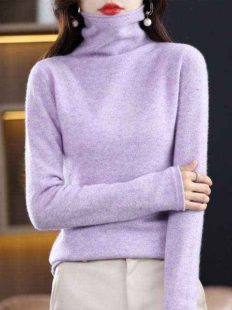 Audrey 100% Pure Wol Rollkragenpullover