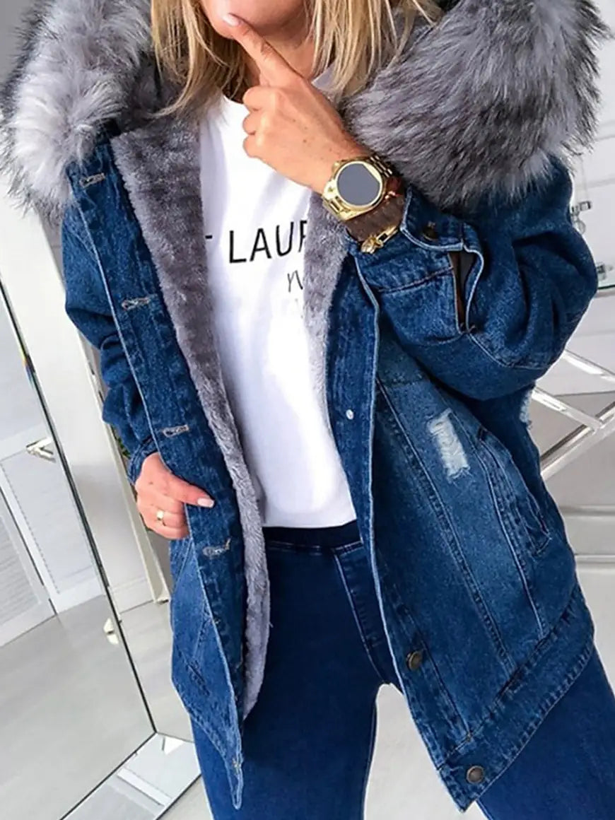 Belle Jeansjacke mit Pelz