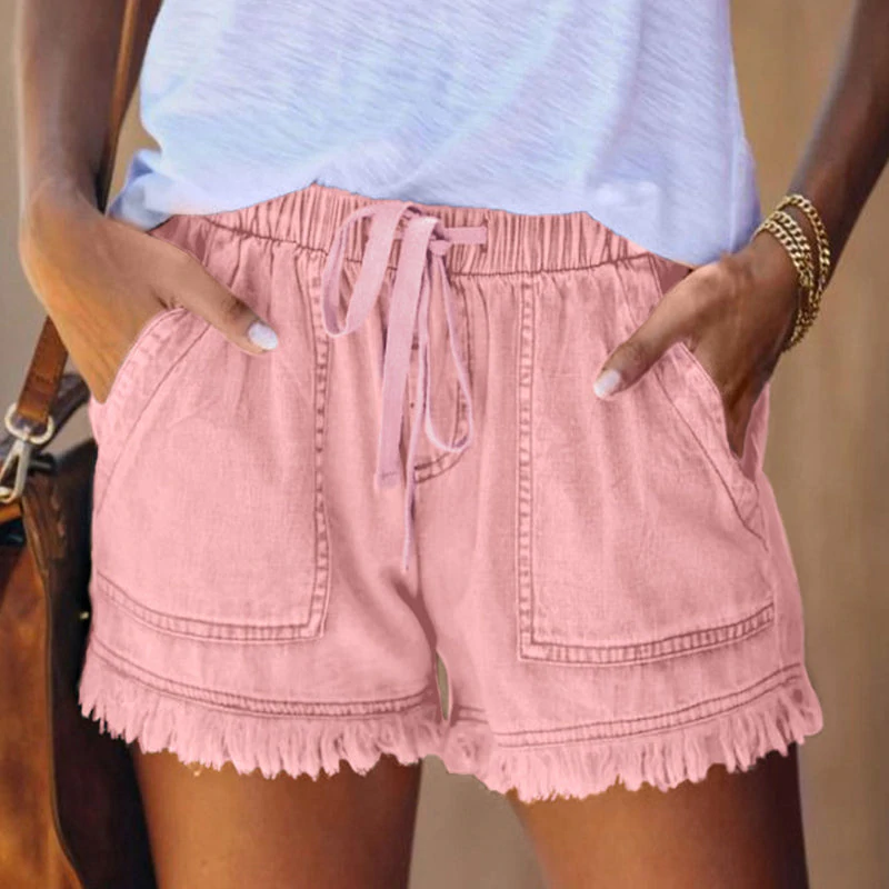 Lena - Jeansshorts met hoge taille