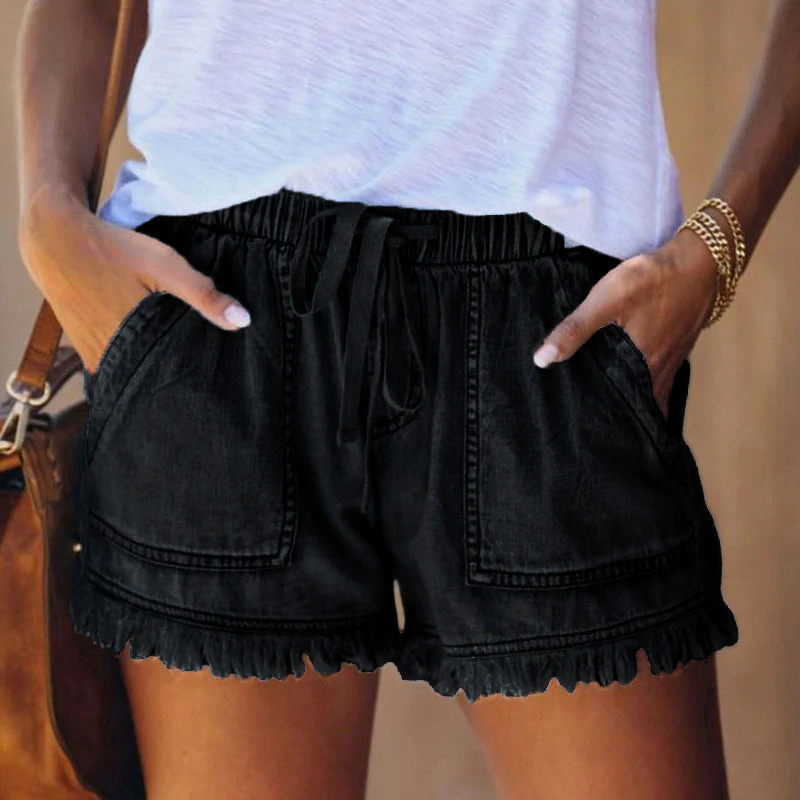 Lena - Jeansshorts met hoge taille