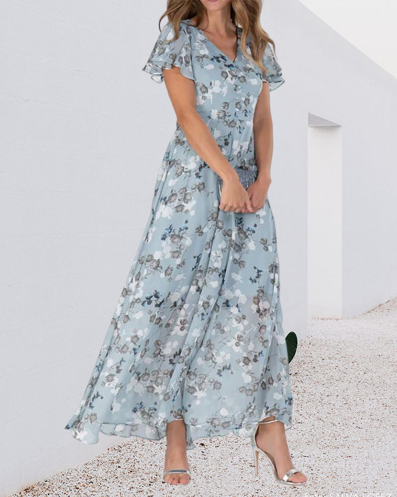 Kleid aus Chiffon mit Rüschen