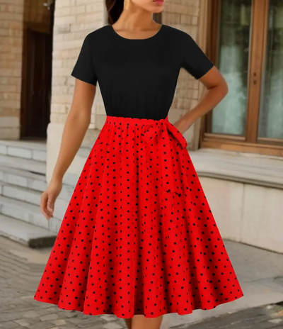 Nerys | Schöne Vintage Polka Dot Damen Kleid