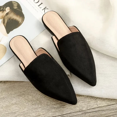 Elegante Wildleder-Mules mit spitzer Zehenpartie - Ane