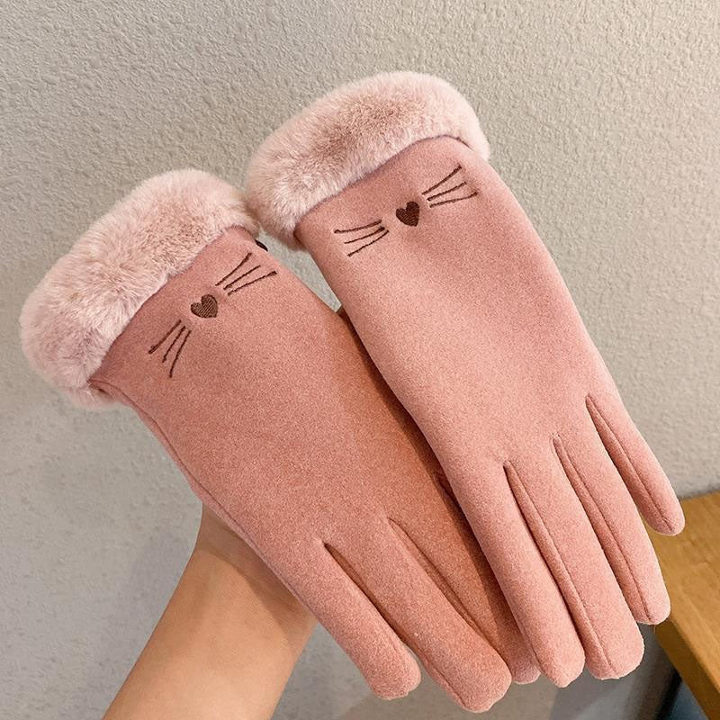 Warme Plüschhandschuhe