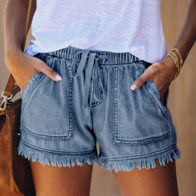 Lena - Jeansshorts met hoge taille