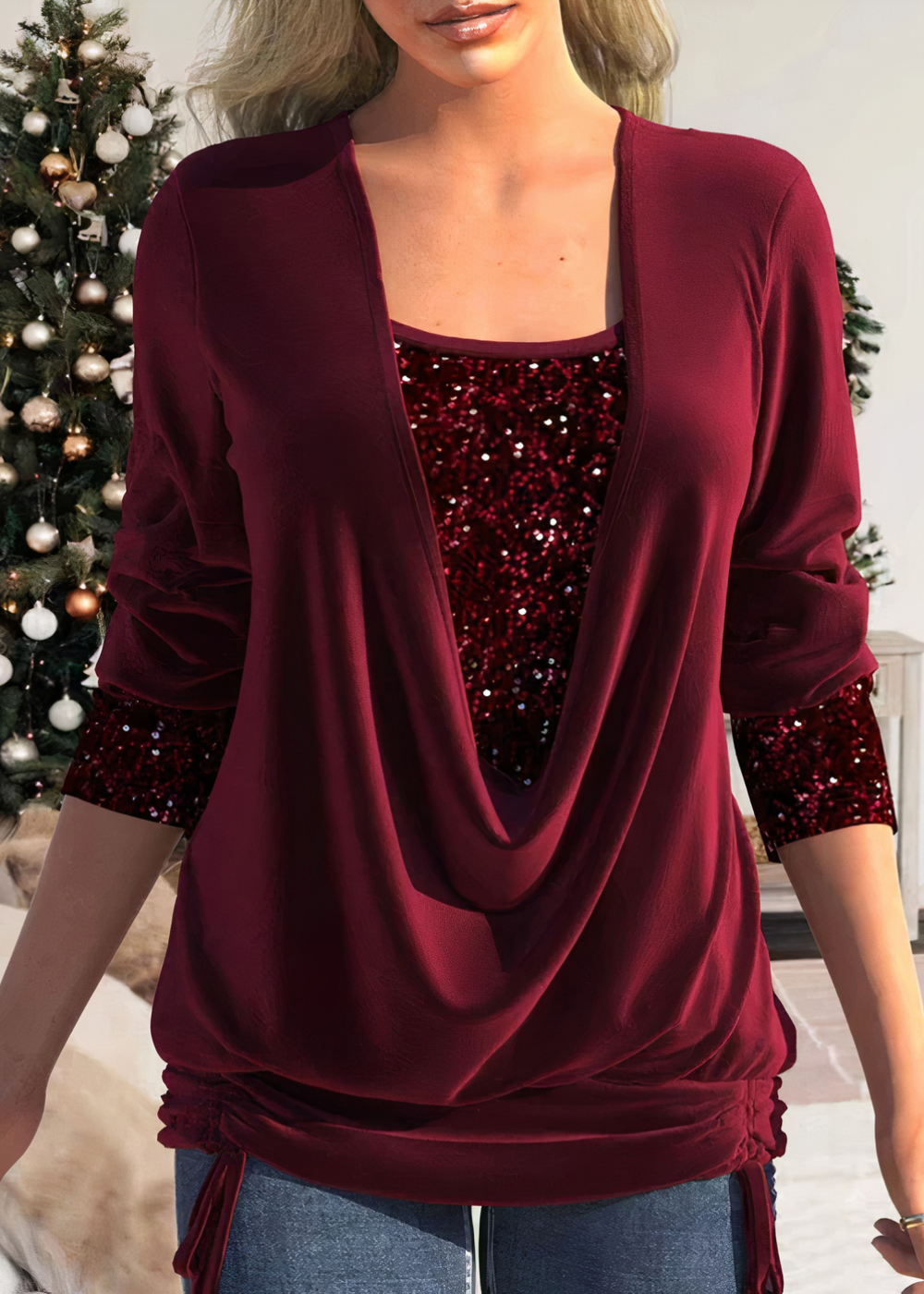 Stilvolle Glitzerbluse - Sarina