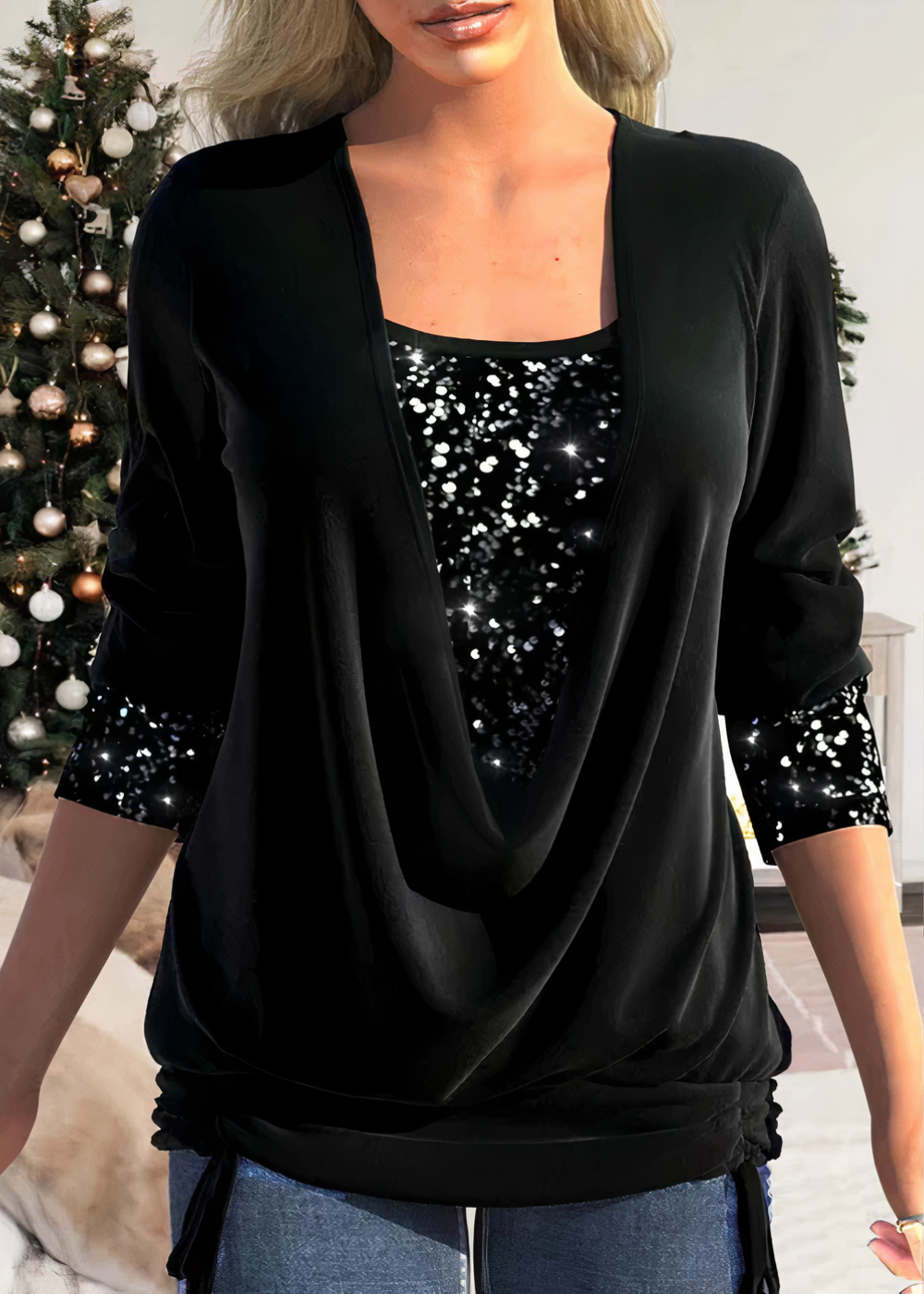 Stilvolle Glitzerbluse - Sarina