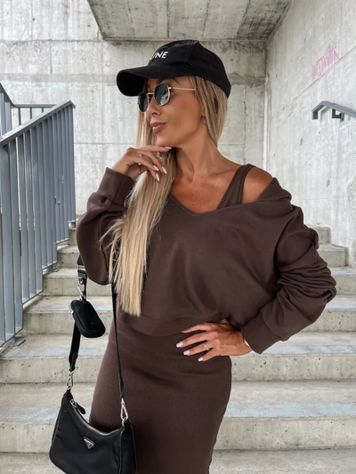 Kleid und Sweatshirt-Set