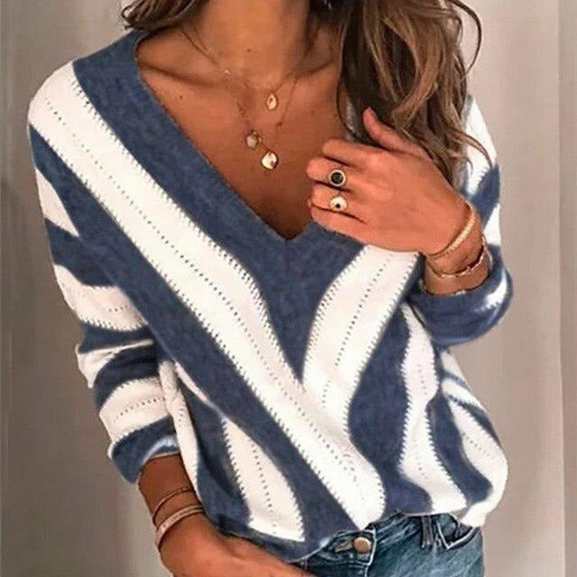 Gestreifter Strickpullover