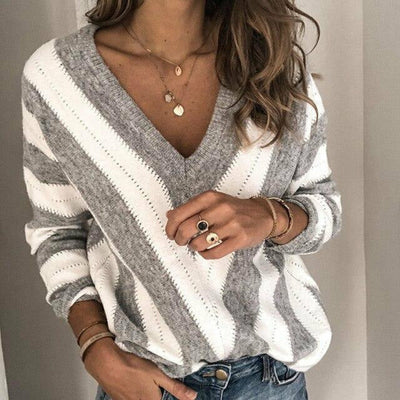 Gestreifter Strickpullover